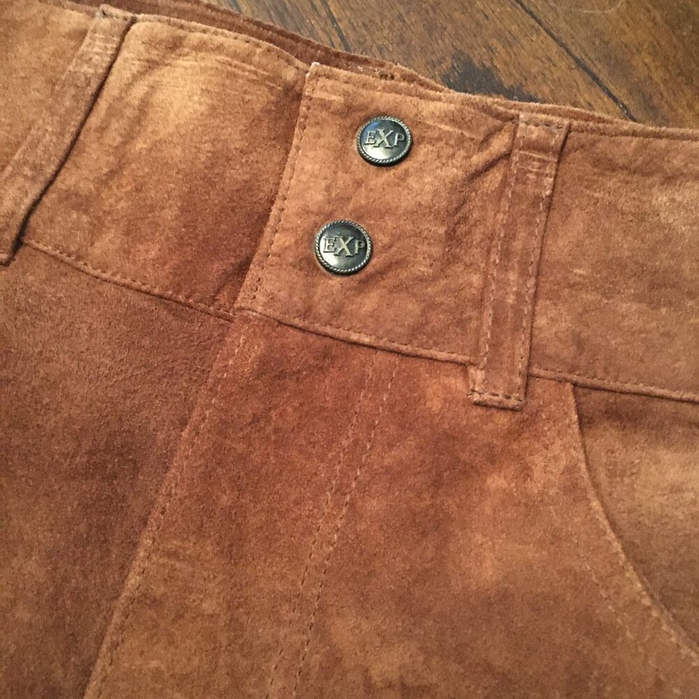 Vintage Express Genuine Leather High Waist Shorts - Picture 3 of 14